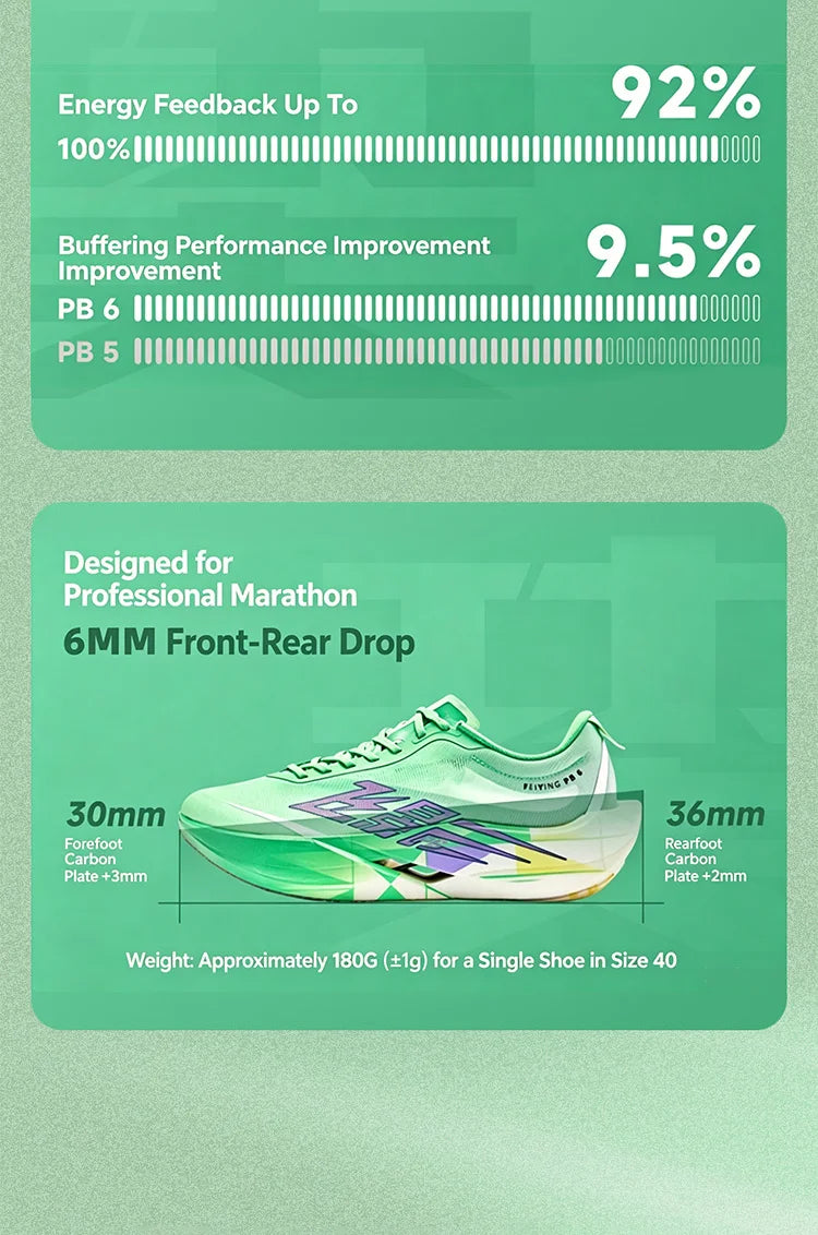 QIAODAN Feiying PB6.0 Ténis de corrida com sola de carbono para homem, ténis profissionais de maratona, ténis desportivos leves QDB023263299