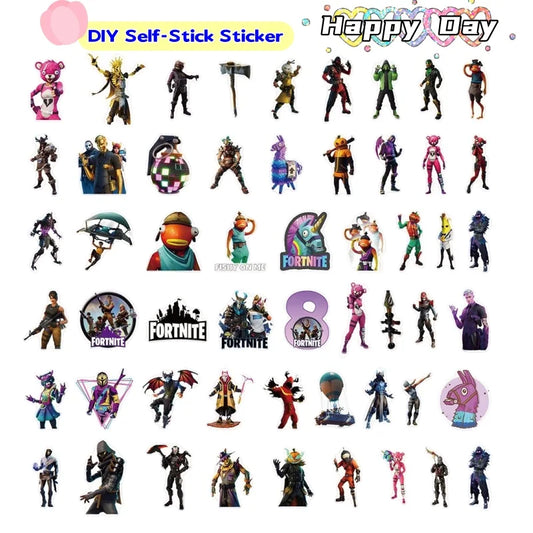 Fortnite Creative Personality Graffiti Sticker Animation Cartoon Goo Card Mobile Phone Case Scooter Water Cup Sticker Decoration