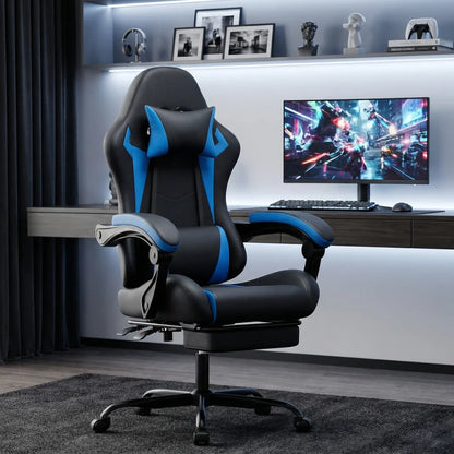 Ergonomic Gaming Chair with Lumbar Support & Headrest, Adjustable Office Desk Chair, 360° Swivel Computer Chair with Breathable Fabric