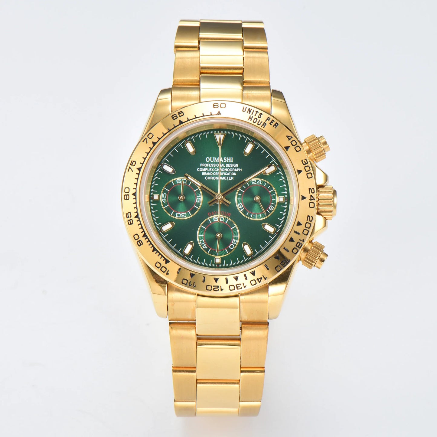 Luxury VK63 Watches gold 39mm quartz Chronograph Business Watch Men's VK63 Sport Sapphire Glass Gem dial Ceramic bezel inser