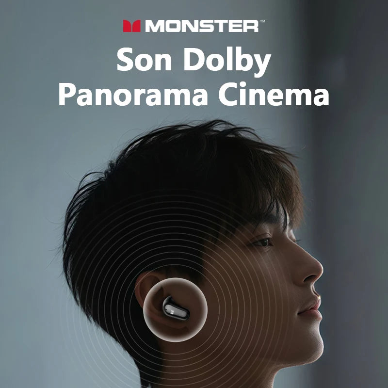 Monster MQT52 Wireless Bluetooth 5.4 Earphones Long Battery Life Gaming Headphones Dual Mode HIFI Stereo Sound Headset With Mic