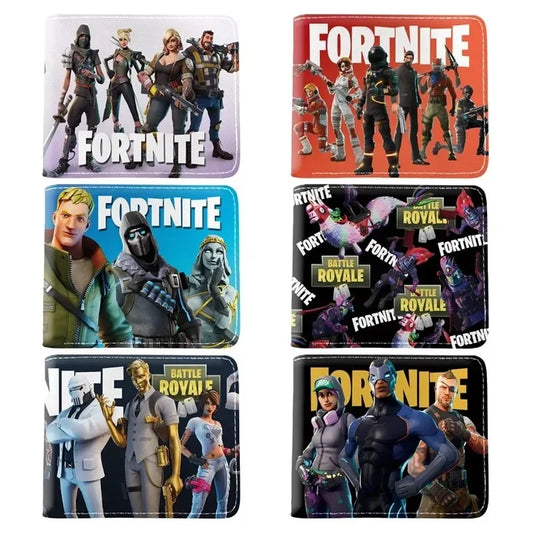 Fortress Night Wallets Boy Girl Anime Fortnites Wallet Cartoon Card Holder Bag Leather Short Purse Fashion Fold Purses Kids Gift