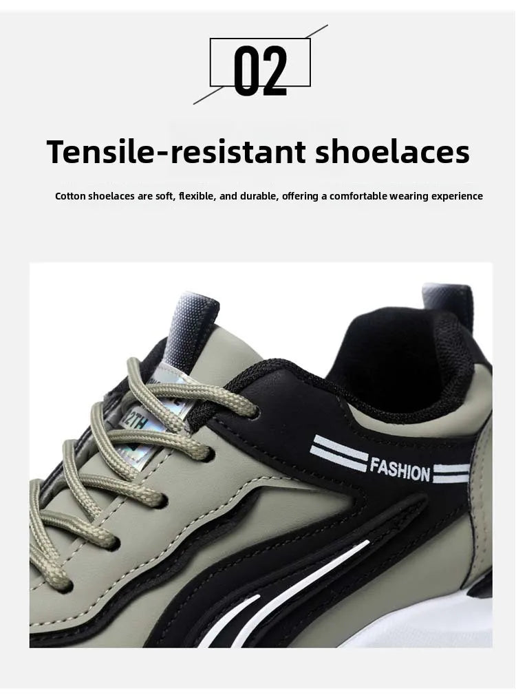 Modne męskie buty sportowe w koreańskim stylu, sznurowane, casualowe, do biegania, wygodne, oddychające, z grubą podeszwą