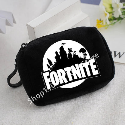 Portamonete in peluche Fortnite per bambini e bambine, portafoglio portatile carino e alla moda, borsa porta carte d’identità in stile cartoon e anime, regalo di compleanno per bambini