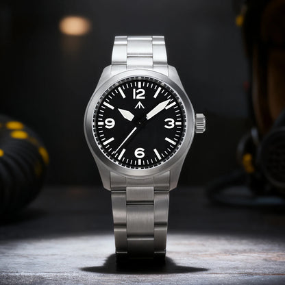 Relógio de Quartzo Vintage Militar Militado ML08 V2 com Movimento VH31, Vidro Duplo de Safira, Luminescência C3 BGW-9, Impermeável, 38mm