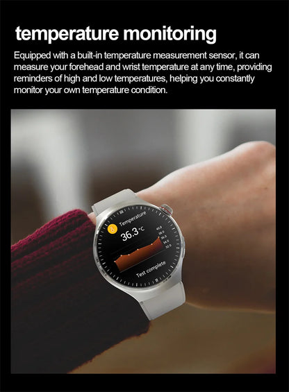 2025 New Smart Watch For Men Health ECG+HRV Blood Oxygen Uric Acid Fitness Sport Tracker Watches body fat Sleep Call Smartwatch