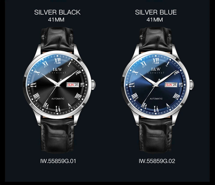 Carnival Brand High-end Series I&W Mechanical Watches Luxury Sapphire MIYOTA Movement Automatic Watches HD Luminous Reloj Hombre