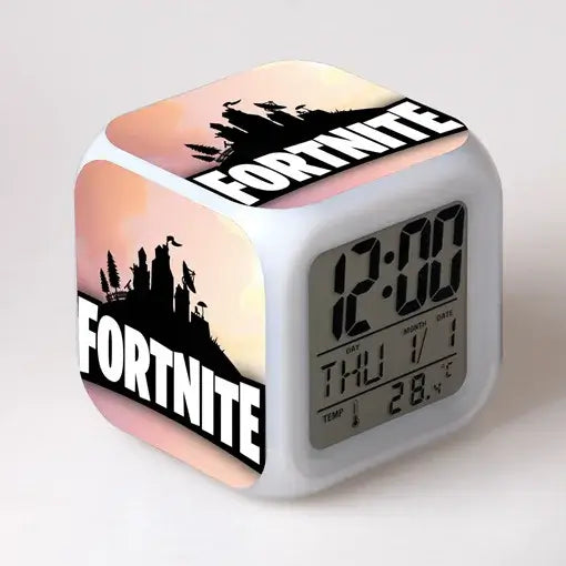 Fortnite Alarm Clock Cute Fashion Cartoon Personalized Creative Kawaii Minimalist LED Alarm Clock Gift for Friends' Birthday