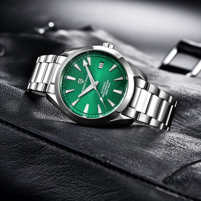 Reloj de lujo para hombre PAGANI DESIGN – Modelo automático mecánico (calibre 8215), de acero inoxidable, hermético, con indicador de fecha y agujas luminiscentes