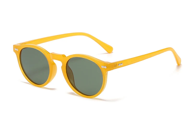 Peekaboo polarized sunglasses for men korean fashion driving round sun glasses for women uv400 green brown summer accessories