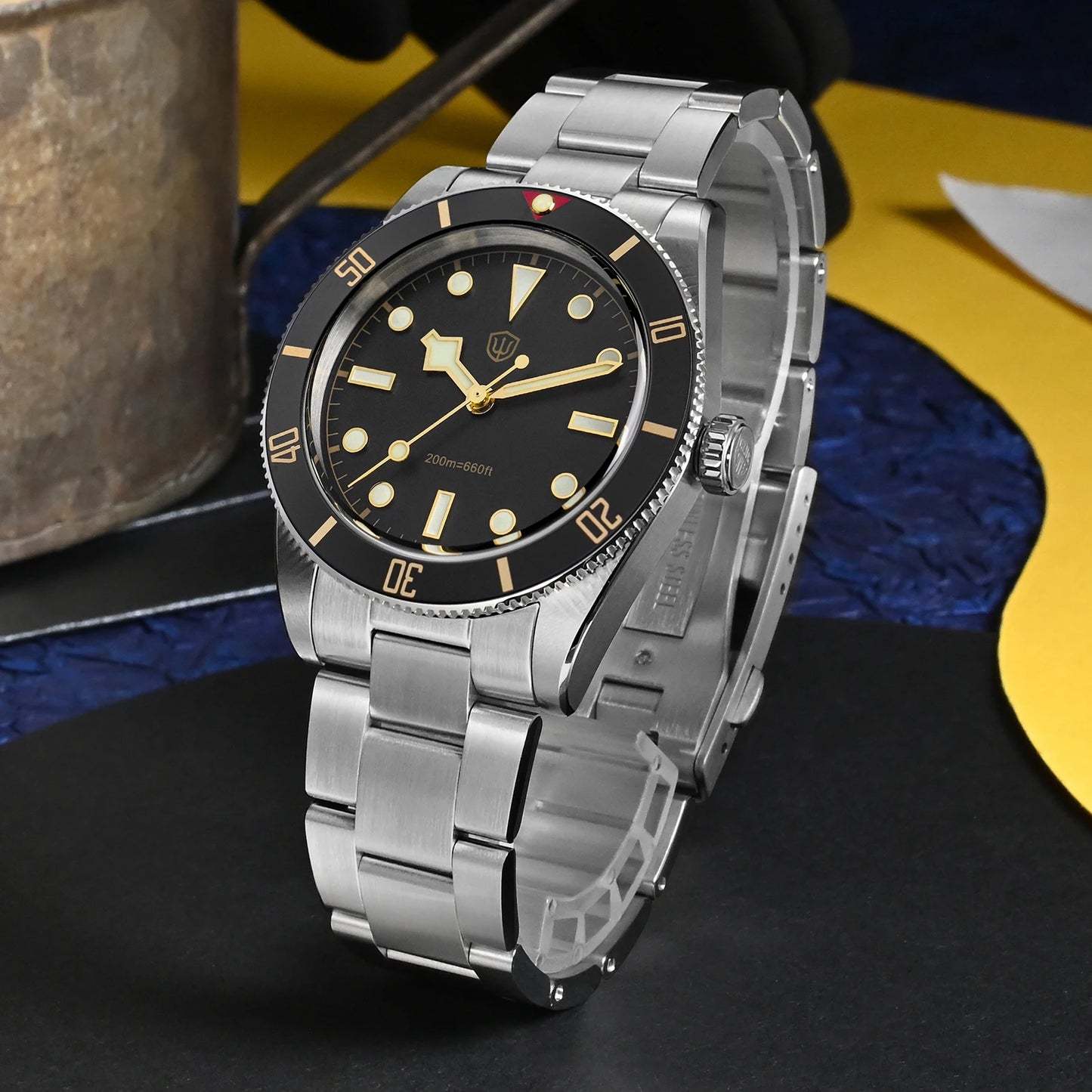 Watchdives WD7922 BB54 Watch VH31 Sweep Second Movement Sapphire Crystal 20bar Waterproof C3 Luminous 37mm Vintage Watches