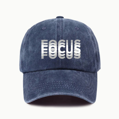 FOCUS Print Cap Washed Cotton Adjustable Classic Style Baseball Cap, Sports Duckbill Hat for Men and Women