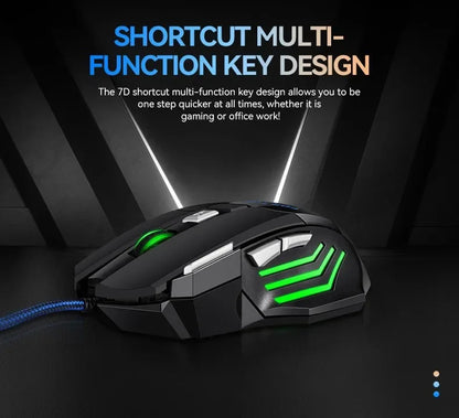 G6 USB Wired Gaming Mouse 7 Buttons with Scroll Wheel 5500DPI Adjustable Optical Ergonomic E-sports Mice for Laptop PC Xiaomi