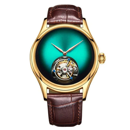 AESOP Flying Tourbillon Skeleton Watch For Men Mekanisk vattentät herrklocka Lyxigt urverk Rostfritt stål