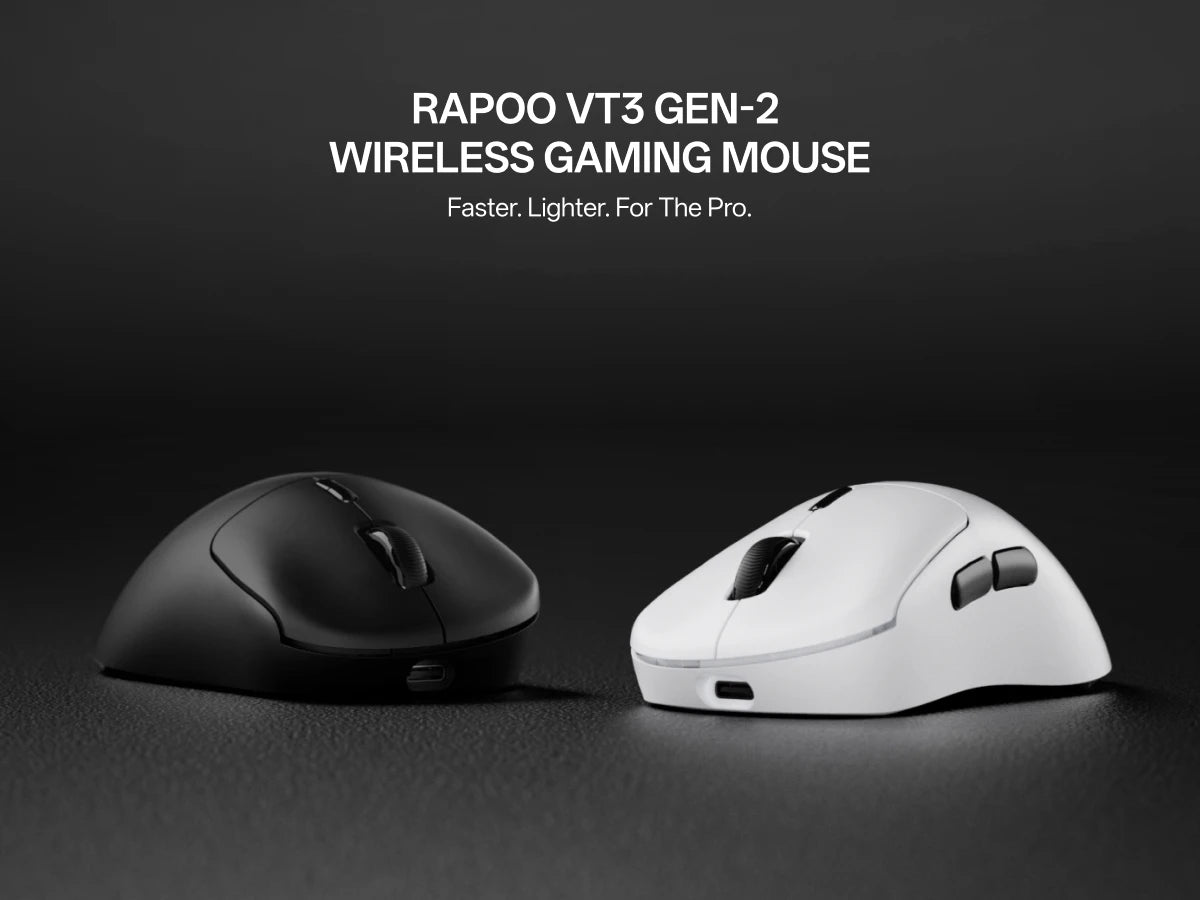 Rapoo VT3 /VT3 MAX Wireless Gaming Mouse True 8K Wireless Polling Rate 53g Lightweight Up to 750Hr Battery Life Macro Enabled