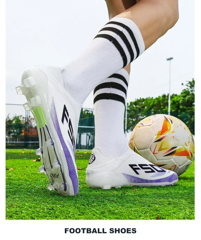 New Men's Soccer Shoes Hot-Selling Grass Cleats High-Quality Match Outdoor Football Boots Non-Slip Boys High-Top Lightweight Sneakers