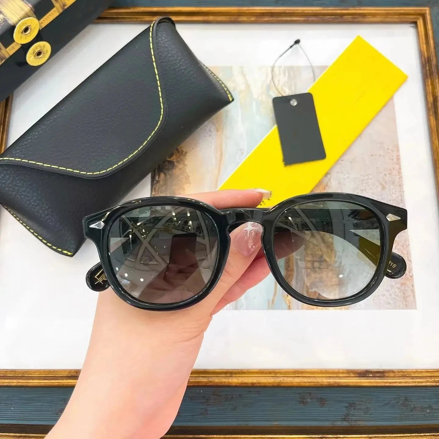 Authentic Johnny Depp LEMTOSH Premium Trendy Polarized Men Women Sun Glasses Vintage Acetate Frames Square Male Couple Eyewear
