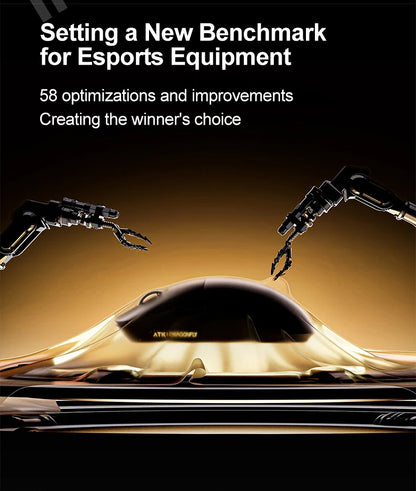 ATK Dragonfly A9 Ultimate belaidė žaidimų pelė A9 Air PAW3950, itin lengva ergonomiška e. sporto FPS žaidėjų pelė CSGO A9 Ultra