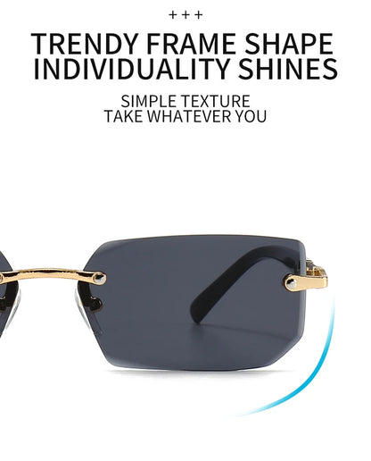 10 Pairs Per Set Wholesale Sunglasses For Women Fashion Rectangle Rimless Outdoor Eyewear Simple Casual Square Sun Glasses