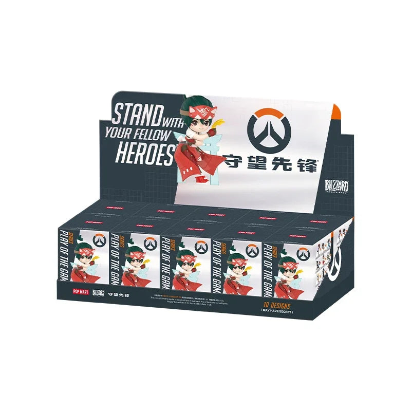 POP MART Overwatch Play of The Game Series Caixa Mistério Original Blind Box Surpresa Figuras de Ação Anime Adoráveis Ornamentos Figurinhas
