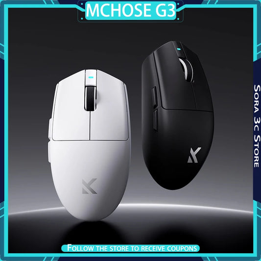Rato Sem Fios MCHOSE G3 V2 PRO Bluetooth Tri-Mode Ergonómico e Leve para Portátil, Escritório, Gaming e Acessórios de Computador