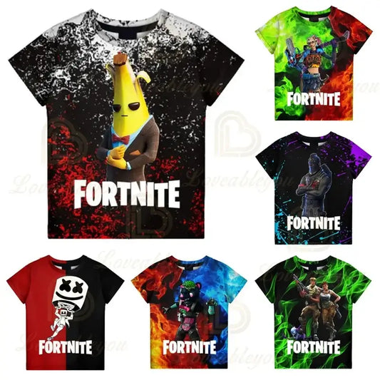 T-shirt Battle Royale Fortnite Victory per bambini, top per bambine e bambini, abbigliamento Harajuku, magliette 3D per bambini, 2025 NUOVO DESIGN