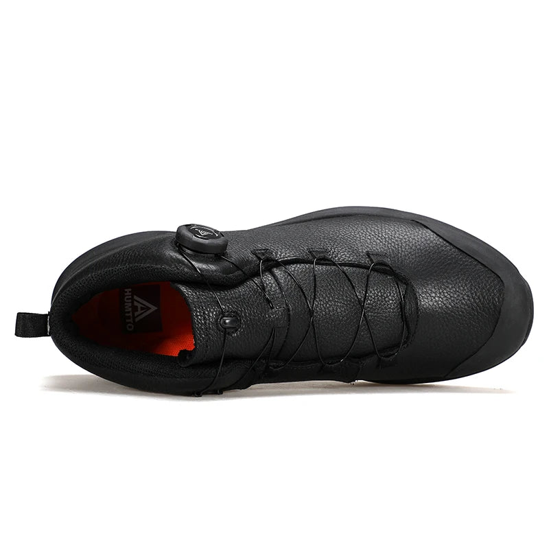 HUMTTO Leather Shoes for Men Winter Camping Outdoor Men's Sports Shoes Breathable Trekking Boots Man Non-slip Hiking Sneakers