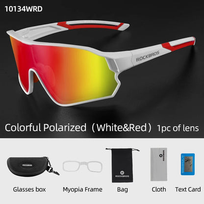ROCKBROS Polarized Bike Glasses UV400 Sun Protection Cycling Sunglasses Ultralight Large Frame MTB Road Bicycle Eyewear Glasses