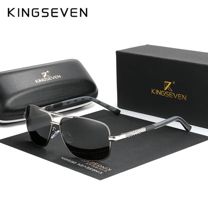KINGSEVEN 2023 Aluminum Pilot HD Polarized Sunglasses Men Women Fashion Frame Male Sun Glasses For Driving UV400 Mirror