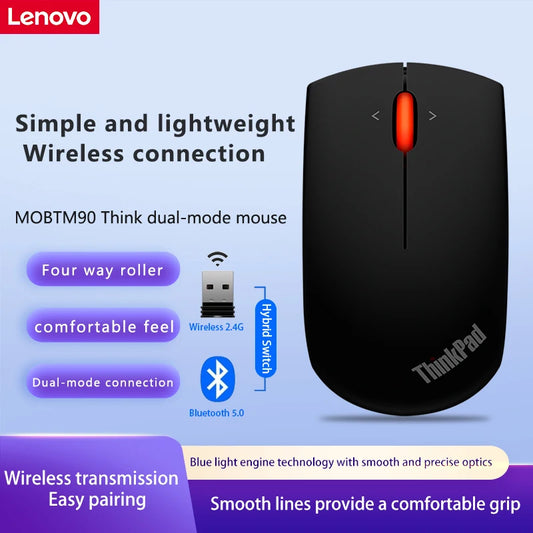 Miška Lenovo ThinkPad Office Mouse 4Y50Z21427, črna, Bluetooth + brezžična miška z dvojnim načinom povezave