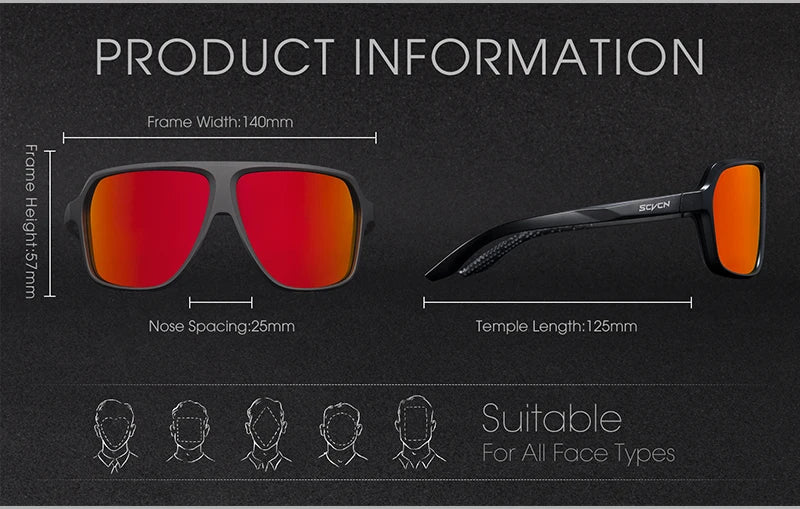 Scvcn Polarized Fishing Sunglasses Outdoor Sport Entertainment Glasses Outdoor Cycling Road Bike UV400 Protective Frame Glasses