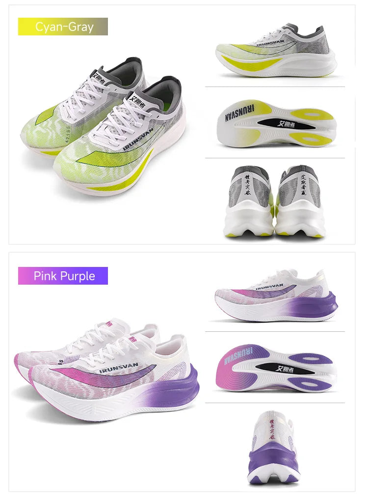 IRUNSVAN Carbon Plate Marathon Running Shoes, Professional Stable Support, Shock Absorption, Ultra-Light Rebound Sports Shoes