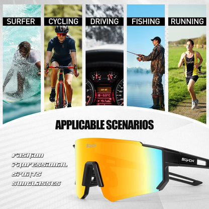 SCVCN Sunglasses for Women Cycling Glasses Bike UV400 Eyewear Sports MTB Outdoor Goggles Men Bike Sunglasses Multi Color Riding