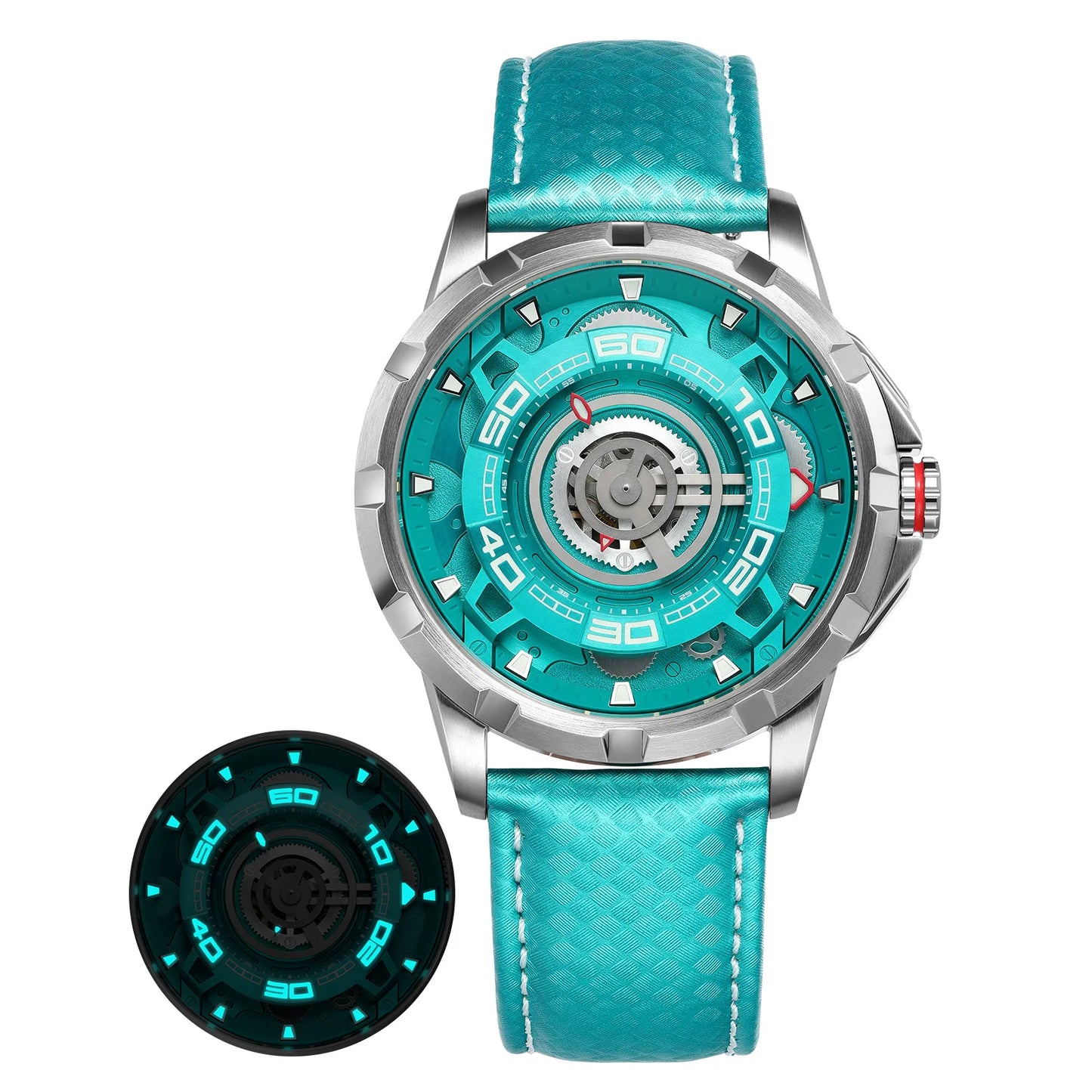 BERNY Automatic Skeleton Watch For Men 3D Dial 5ATM Luminous Sapphire 316L Steel MIYOTA 82S0 Mechanical Top Luxury Men's Watches