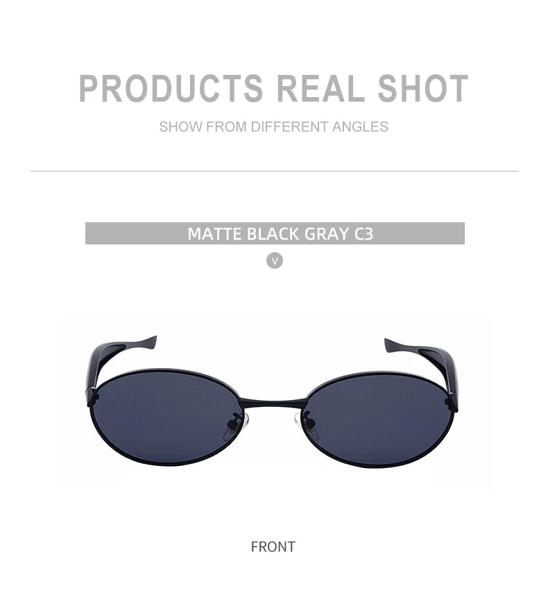 Sexy Small Oval Punk Sunglasses Women 2026 Luxury Vintage Steampunk Metal Frame Sun Glasses For Ladies Trendy Traveling Shades