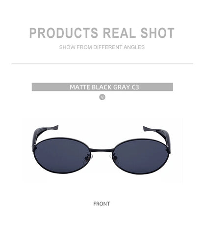 Sexy Small Oval Punk Sunglasses Women 2026 Luxury Vintage Steampunk Metal Frame Sun Glasses For Ladies Trendy Traveling Shades