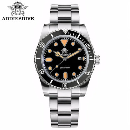 ADDIESDIVE Men’s Luxury Diver Watch Luminous Dial, Ceramic Bezel, Stainless Steel & 20 Bar Water Resistant
