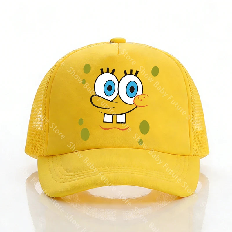 Spongebobs Baseball Caps for Adult Boys Kawaii Sports Breathable Mesh Hat Cute Cartoon Anime Sunbonnet Fashion Birthday Gifts