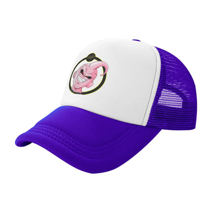 Dragon Ball  Kid Buu Trucker Cap Unisex  Hats Sun Caps Trucker Cap Adjustable Polyester Mesh Baseball Cap Summer