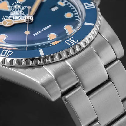 ADDIESDIVE Men’s Luxury Diver Watch Luminous Dial, Ceramic Bezel, Stainless Steel & 20 Bar Water Resistant