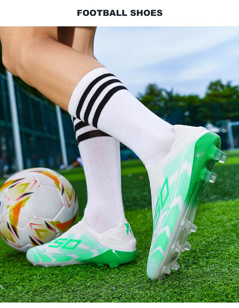 New Men's Football Boots Non-Slip Boys Outdoor Hot-Selling Soccer Shoes Grass Match Sneakers High-Quality Cleats High-Top Lightweight