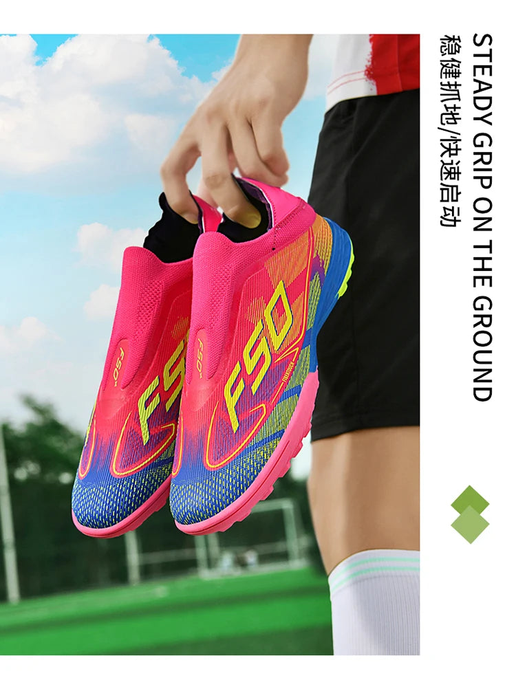 Men Soccer Shoes Cleats FG/TF Professional Original Women Football Boots Society Grass Indoor Training Unisex Non-Slip Sneakers.