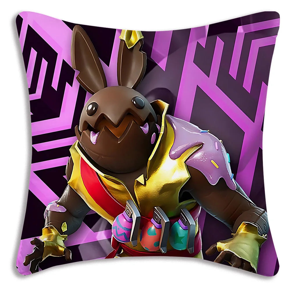 Anime game Fortnites Pillow Covers Cartoon Sofa Decorative Home Double-sided Printing Short Plush Cute Cushion Cover