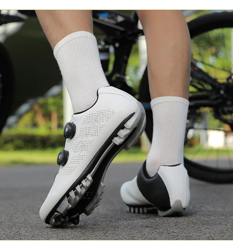 Scarpe da ciclismo ultraleggere, traspiranti e leggere, suole rigide compatibili SPD per allenamento e competizioni su bici da strada e mountain bike
