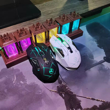 Wireless Gaming Mouse 2.4G Colorful Breathing Light Instant Response No Tangled Cables Work with Gaming Switch