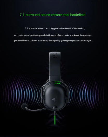 Razer BlackShark V2 X Gaming Headset – 7.1 Surround Sound Wired Gaming Headphones with Noise-Cancelling Microphone for PC, PS5, PS4, Xbox & Nintendo Switch