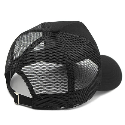Felnőtt nyári pamut trucker sapka, női hálós napellenző sapka, nagy méretű sapka, férfi plusz méretű baseball sapka, 55–60 cm, 60–65 cm