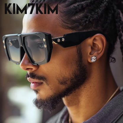 Steampunk Square Polarized Sunglasses Men Big 2026 Luxury Brand Punk UV400 Driving Sun Glasses Fashion Eyewear For Male Shades