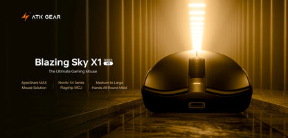 ATK Blazing Sky X1 V2 Ultimate Dual-Mode-Wireless-Maus, leicht, PAW3950 Ultra, Dual 8K Hz, niedrige Latenz, anpassbare Ergonomie-Maus