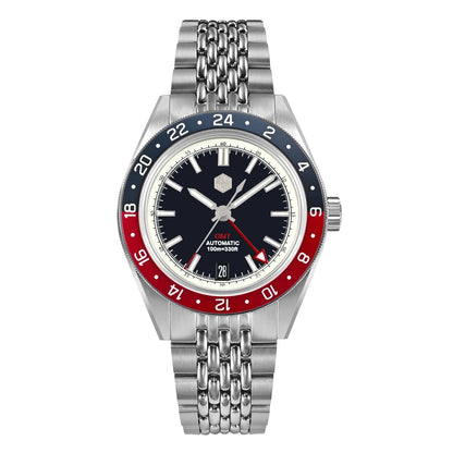 San Martin 39.5mm Limited Edition Full Lume Dial Automatic Men's Watch NH34 GMT 6H Date 10Bar Luxury Watch SN0116W